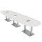 Skutchi Designs 45 in W, 165.75 in L, 29 in H, Engineered Wood Top, White HAR-BOVL-46X168-DOU-ELEC-WHCYPRESS - alternate 1